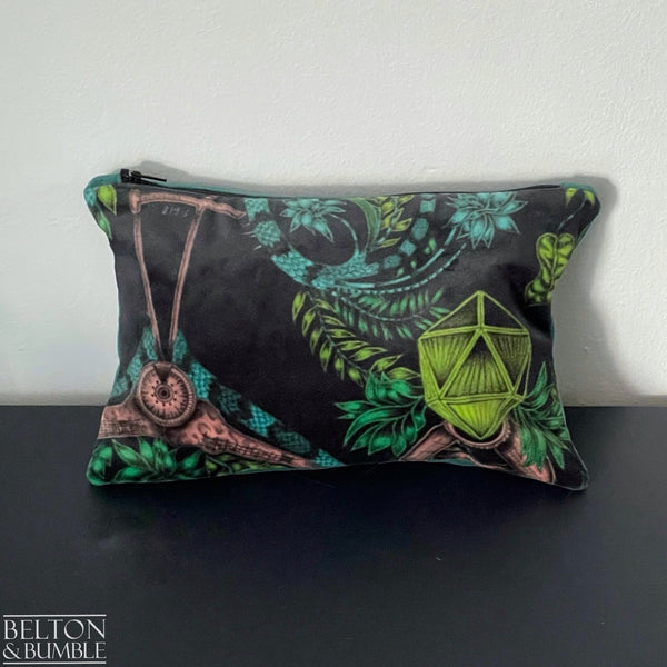 Handmade Make Up / Travel Toiletries Bag in “Silverback” Velvet Fabric by Emma Shipley-Belton & Bumble