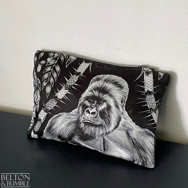 Handmade Make Up / Jewellery Bag in “Silverback” Fabric by Emma Shipley-Belton & Bumble