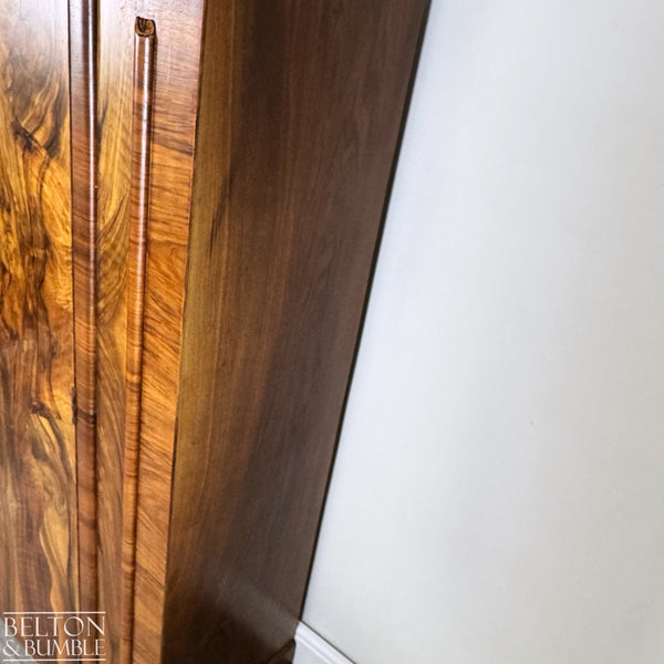 Burr Walnut Art Deco Wardrobe Tallboy by Meredew Furniture-Wardrobe-Belton & Bumble