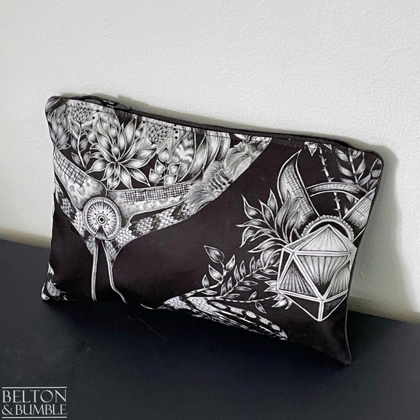 Handmade Make Up / Travel Toiletries Bag in “Silverback” Fabric by Emma Shipley-Belton & Bumble