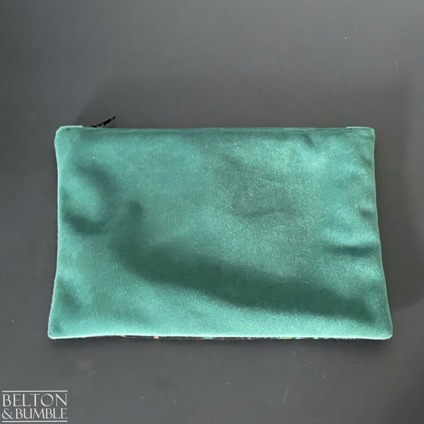Handmade Make Up / Travel Toiletries Bag in “Silverback” Velvet Fabric by Emma Shipley-Belton & Bumble