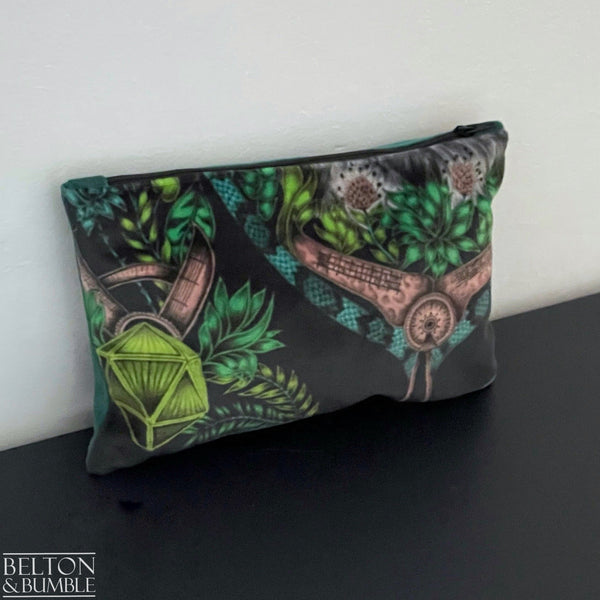 Handmade Make Up / Travel Toiletries Bag in “Silverback” Velvet Fabric by Emma Shipley-Belton & Bumble