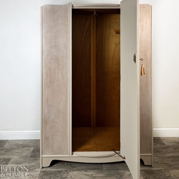 Large Vintage Wardrobe Tallboy in Cream and Tiger Oak-Wardrobe-Belton & Bumble