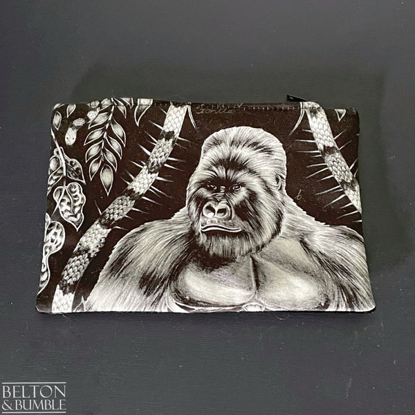 Handmade Make Up / Jewellery Bag in “Silverback” Fabric by Emma Shipley-Belton & Bumble