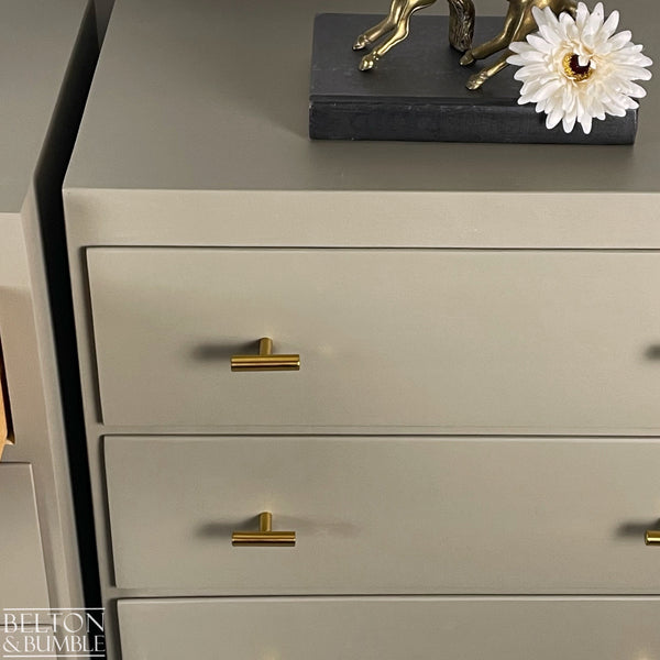 Pair of Four Drawer Chests of Drawers in Green Grey, Mid-Century-Belton & Bumble