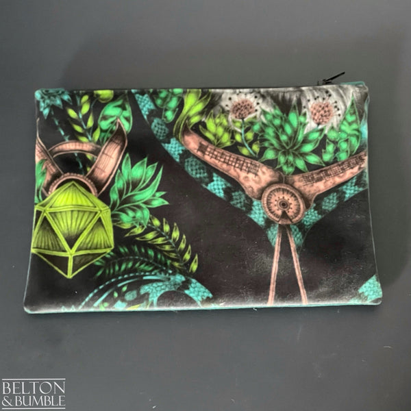 Handmade Make Up / Travel Toiletries Bag in “Silverback” Velvet Fabric by Emma Shipley-Belton & Bumble