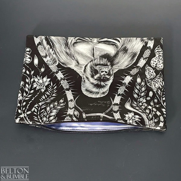 Handmade Make Up / Travel Toiletries Bag in “Silverback” Fabric by Emma Shipley-Belton & Bumble