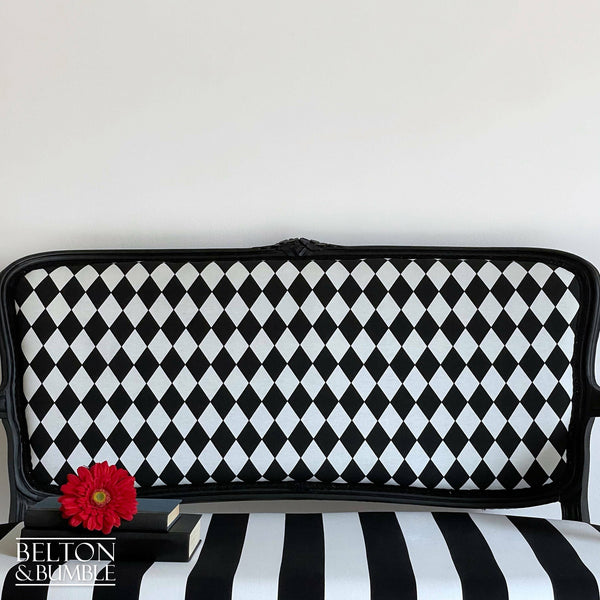 Black and White Louis Style Two Seater Chair-Belton & Bumble