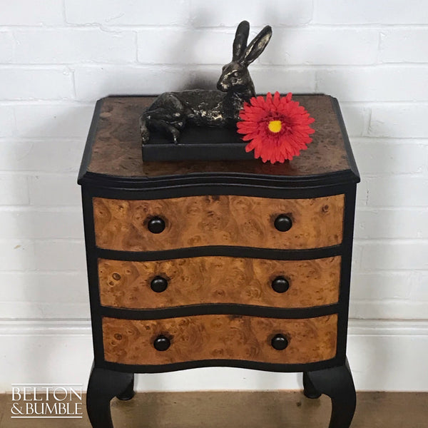 Walnut and Black Petite Chest of Drawers-Belton & Bumble