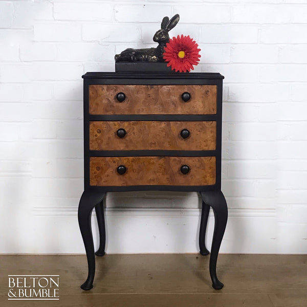 Walnut and Black Petite Chest of Drawers-Belton & Bumble
