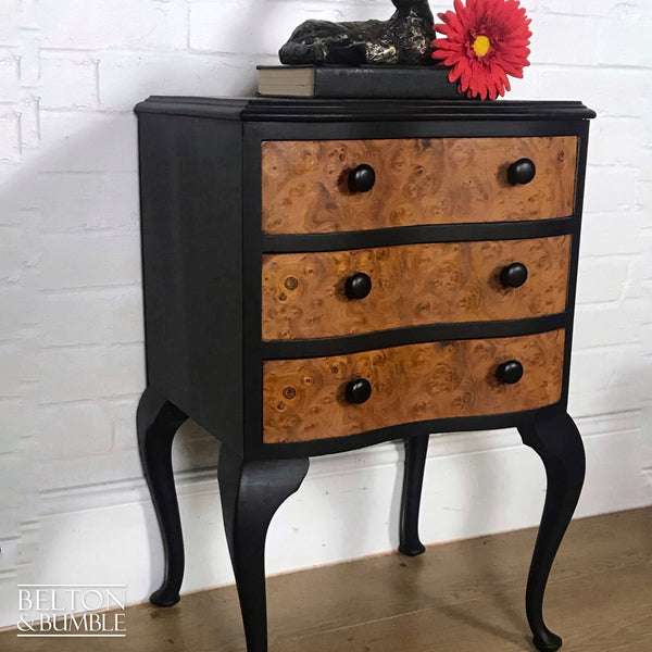 Walnut and Black Petite Chest of Drawers-Belton & Bumble