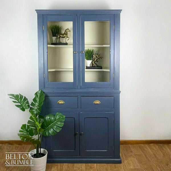 Large Vintage Dresser Display Cupboard in Blue & Cream-Belton & Bumble