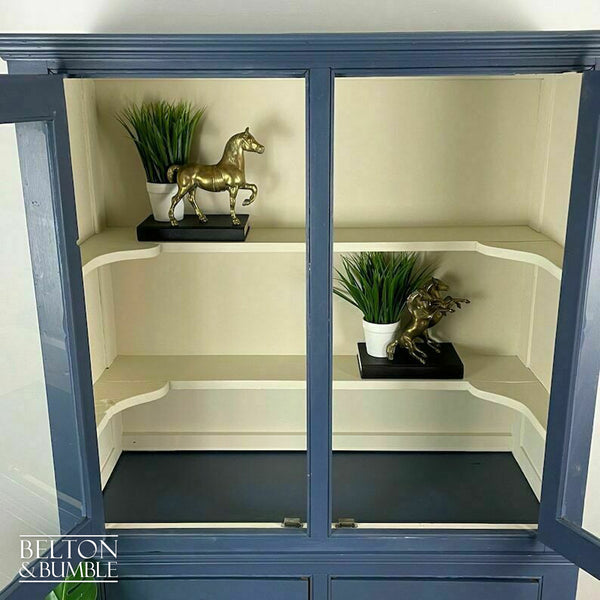 Large Vintage Dresser Display Cupboard in Blue & Cream-Belton & Bumble
