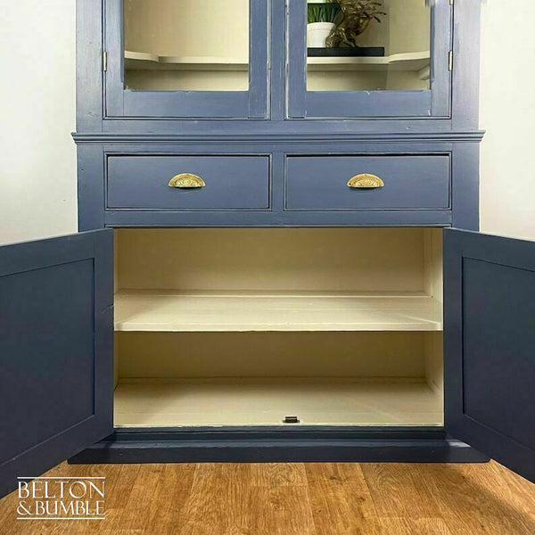 Large Vintage Dresser Display Cupboard in Blue & Cream-Belton & Bumble