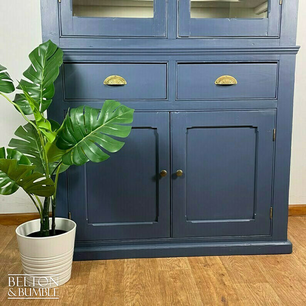 Large Vintage Dresser Display Cupboard in Blue & Cream-Belton & Bumble