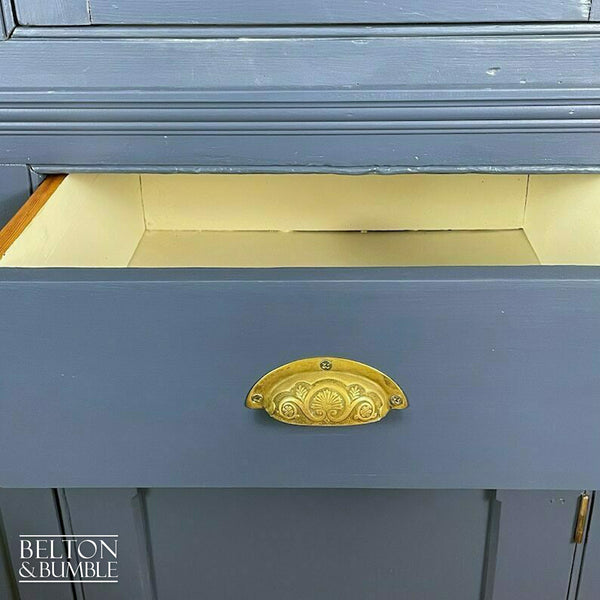 Large Vintage Dresser Display Cupboard in Blue & Cream-Belton & Bumble