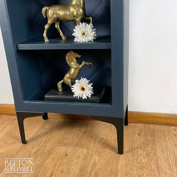 Vintage Pine Bookcase in Navy Blue-Belton & Bumble