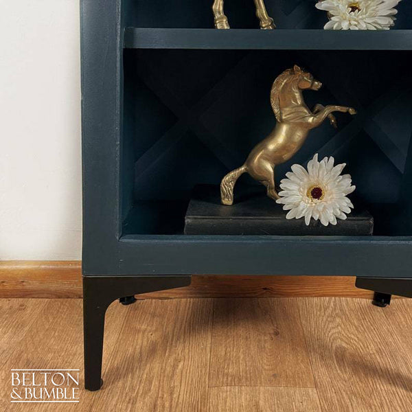 Vintage Pine Bookcase in Navy Blue-Belton & Bumble