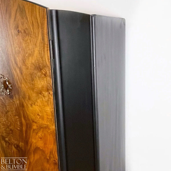 Vintage Burr Walnut Wardrobe Tallboy in Black-Wardrobe-Belton & Bumble