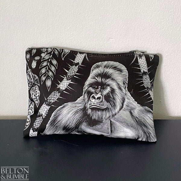 Handmade Make Up / Jewellery Bag in “Silverback” Fabric by Emma Shipley-Belton & Bumble