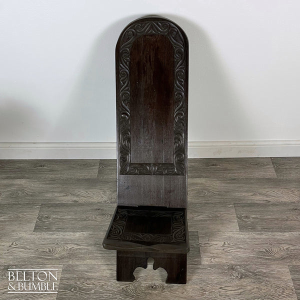 Carved African Palaver Chair – front view showing overall layout