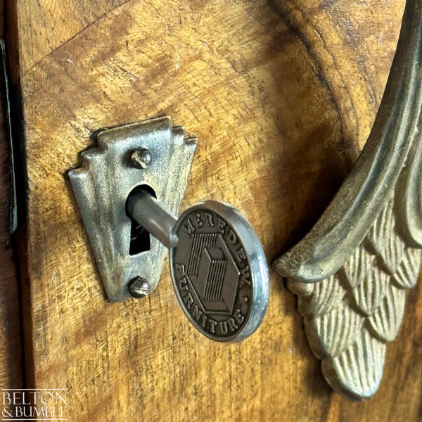 Burr Walnut Art Deco Wardrobe Tallboy by Meredew Furniture-Wardrobe-Belton & Bumble
