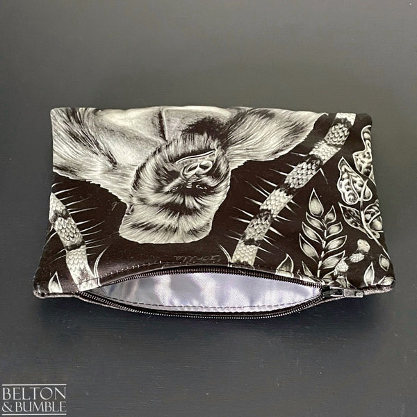 Handmade Make Up / Jewellery Bag in “Silverback” Fabric by Emma Shipley-Belton & Bumble