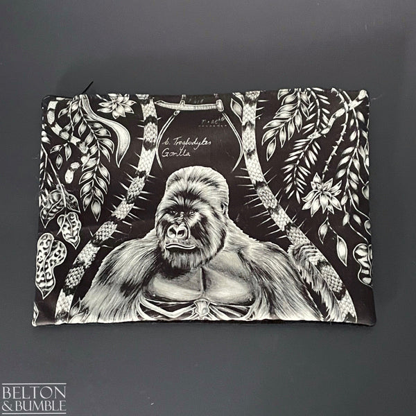 Handmade Make Up / Travel Toiletries Bag in “Silverback” Fabric by Emma Shipley-Belton & Bumble