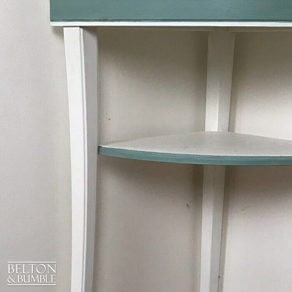 White and Duck Egg Freestanding Corner Shelving-Belton & Bumble