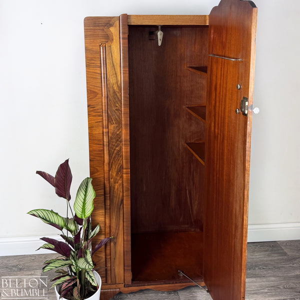 Burr Walnut Art Deco Wardrobe Tallboy by Meredew Furniture-Wardrobe-Belton & Bumble