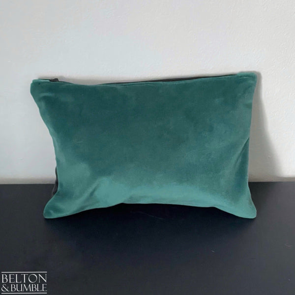 Handmade Make Up / Travel Toiletries Bag in “Silverback” Velvet Fabric by Emma Shipley-Belton & Bumble