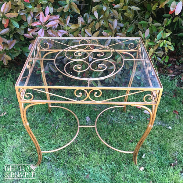Glass Topped Copper Bistro Table and Chair Set for Garden-Belton & Bumble