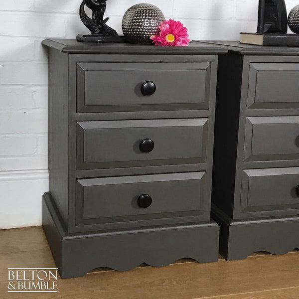 Dark Grey Bedside Drawers Set-Belton & Bumble