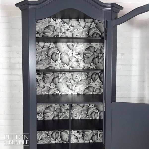 Grey Glass Fronted Wardrobe, Display Cupboard or Drinks Cabinet-Belton & Bumble