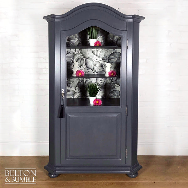 Grey Glass Fronted Wardrobe, Display Cupboard or Drinks Cabinet-Belton & Bumble
