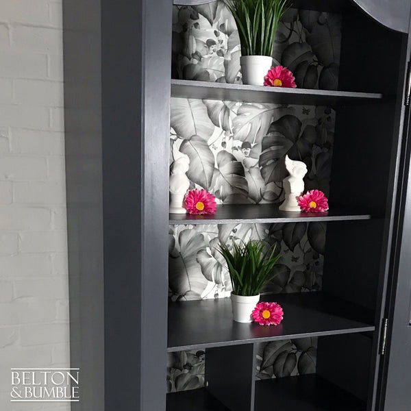 Grey Glass Fronted Wardrobe, Display Cupboard or Drinks Cabinet-Belton & Bumble