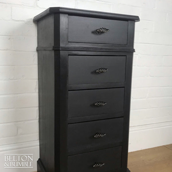Dark Grey and Black Tall Chest of Drawers-Belton & Bumble