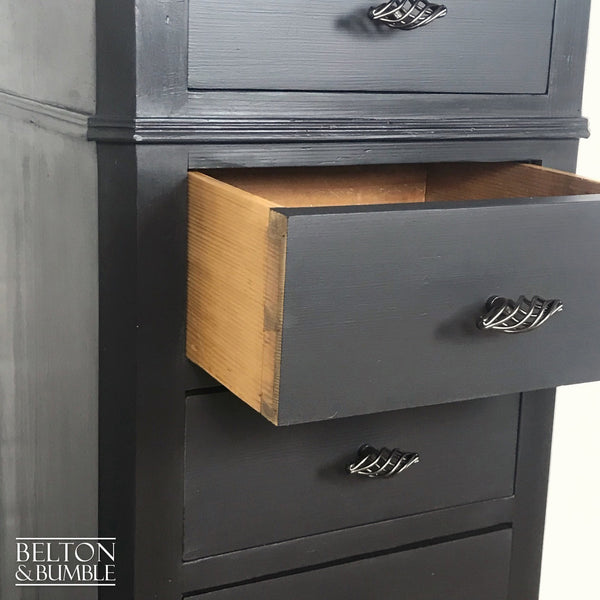 Dark Grey and Black Tall Chest of Drawers-Belton & Bumble