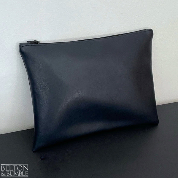 Handmade Make Up / Toiletries Bag in Navy Leatherette-Belton & Bumble