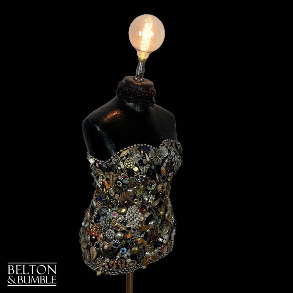 Black Jewellery Mannequin Floor Lamp with Stainless Steel Stand-Belton & Bumble