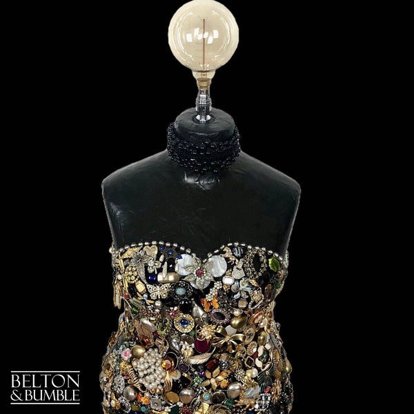 Black Jewellery Mannequin Floor Lamp with Stainless Steel Stand-Belton & Bumble