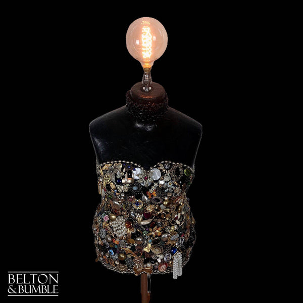 Black Jewellery Mannequin Floor Lamp with Stainless Steel Stand-Belton & Bumble