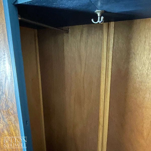 Large Vintage Wardrobe Tallboy in Blue and Walnut-Wardrobe-Belton & Bumble
