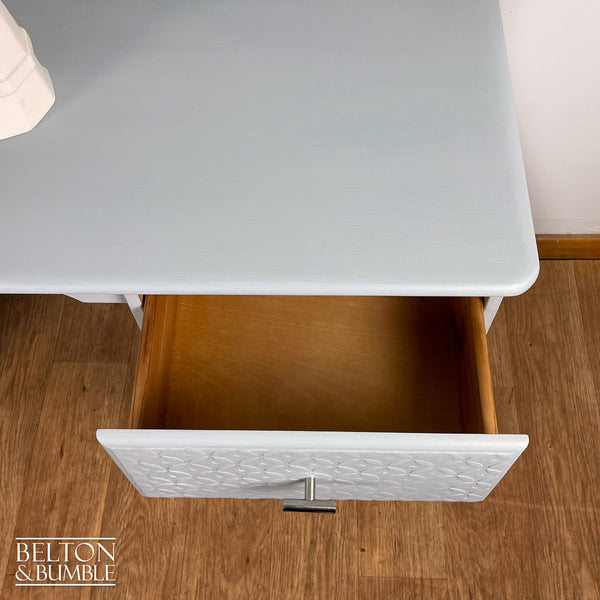 Large Double Pedestal Desk / Dressing Table in Pale Blue-Belton & Bumble