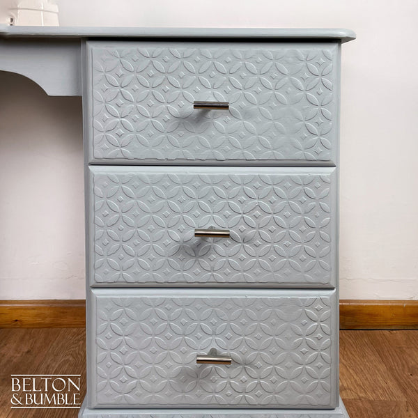 Large Double Pedestal Desk / Dressing Table in Pale Blue-Belton & Bumble