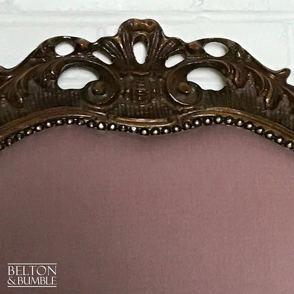 Louis Style Throne Armchair in Pale Pink Velvet-Belton & Bumble