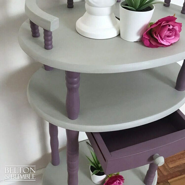 Grey and Purple Telephone Table, Freestanding Shelving or Plant Table-Belton & Bumble