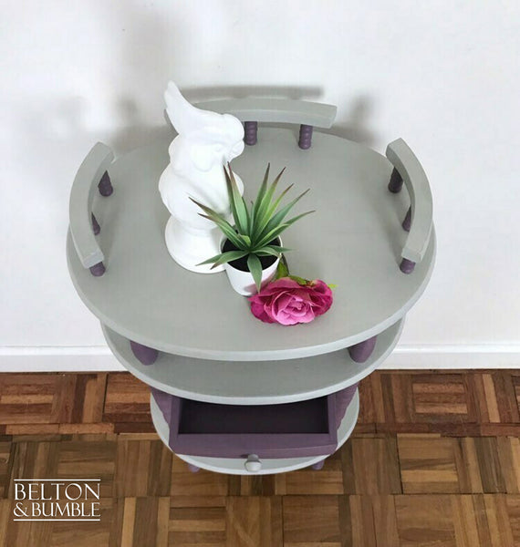 Grey and Purple Telephone Table, Freestanding Shelving or Plant Table-Belton & Bumble