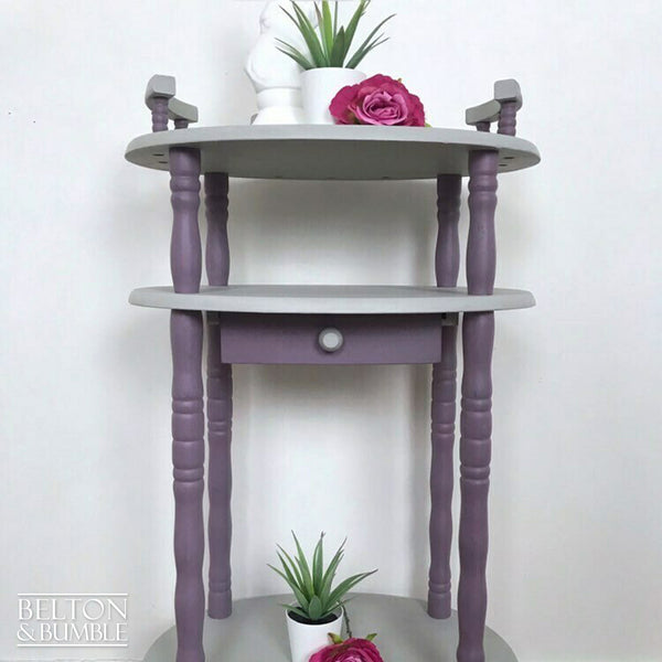 Grey and Purple Telephone Table, Freestanding Shelving or Plant Table-Belton & Bumble