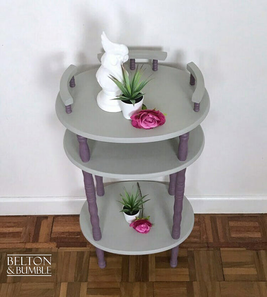 Grey and Purple Telephone Table, Freestanding Shelving or Plant Table-Belton & Bumble